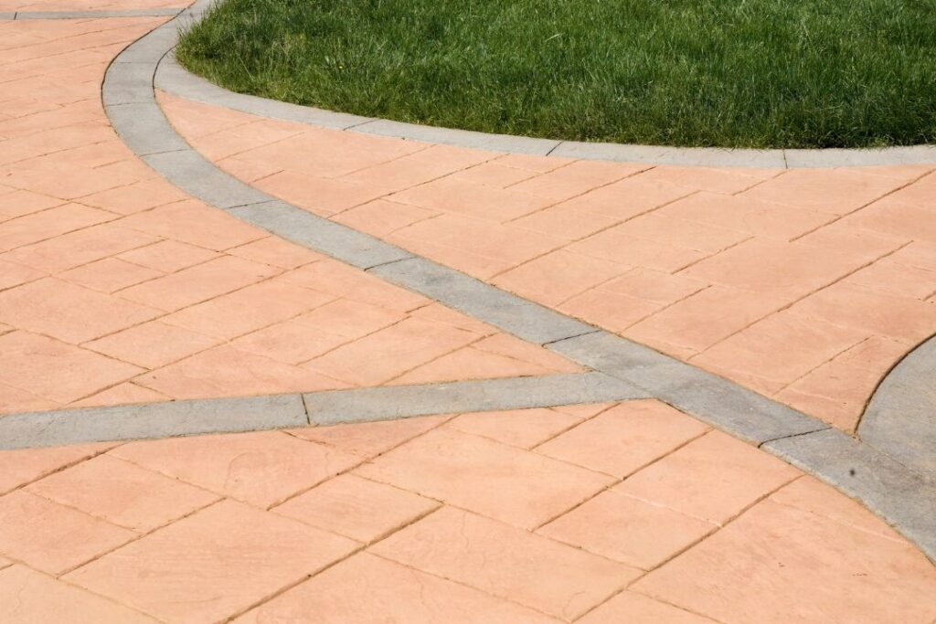 stamped concrete gives a modern look