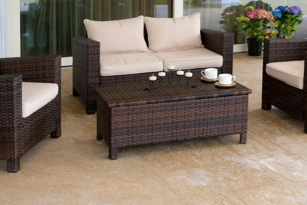 coloured concrete patio