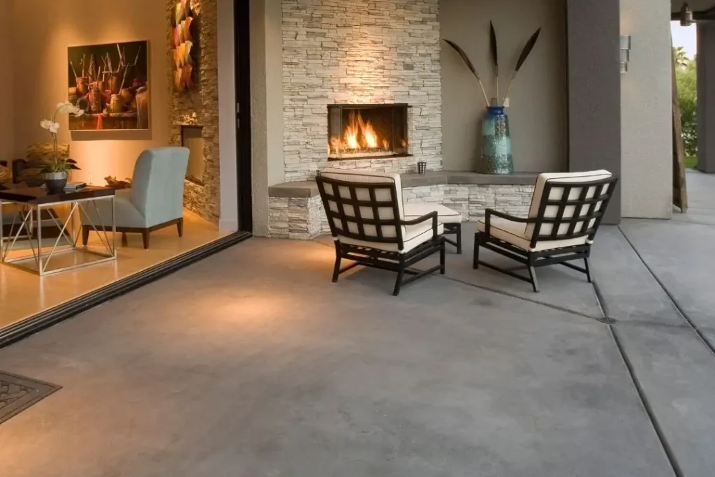 plain concrete patio