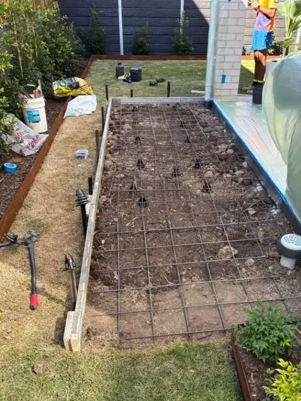 before small concrete patio construction Logan
