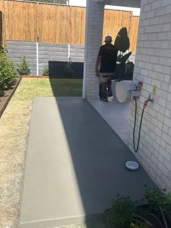 after small concrete patio construction Logan