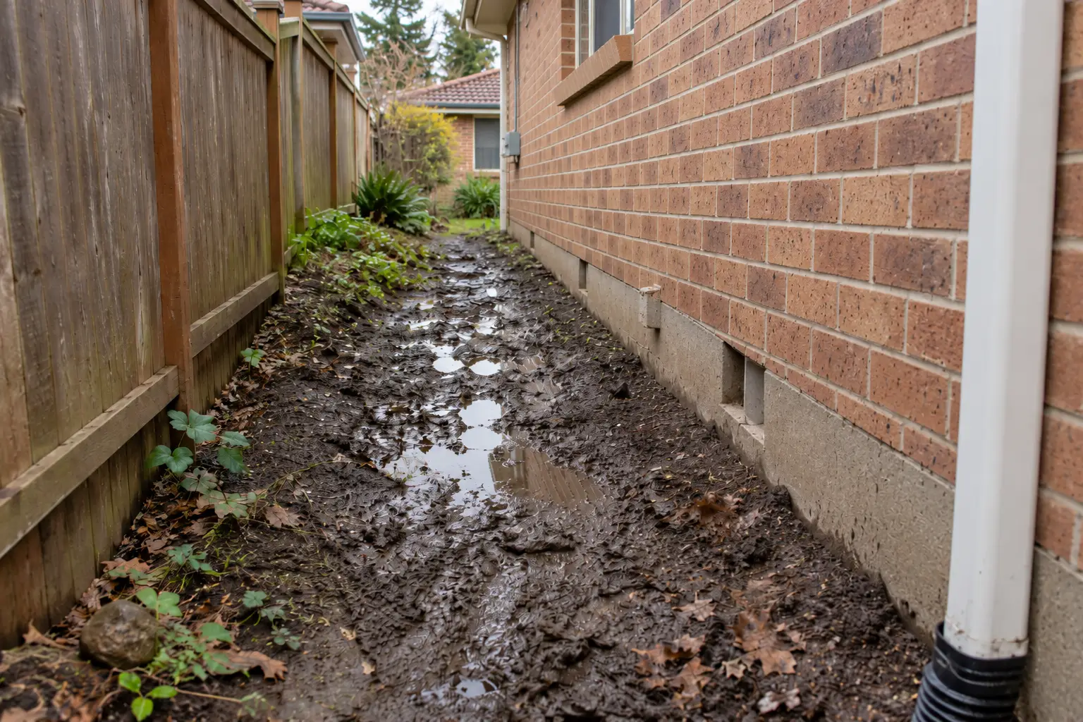 muddy side pathway needs professional concrete contruction